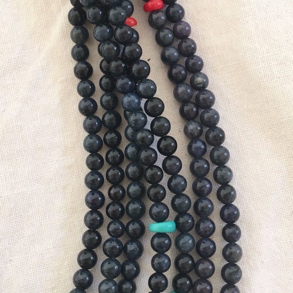 Sterling Silver Onyx Turquoise Necklace