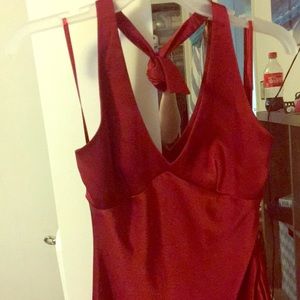 Sexy Red silk dress
