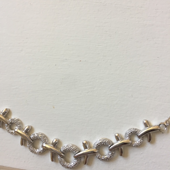 NWT Sterling Silver/Diamond Necklace Made in Italy - Picture 2 of 5