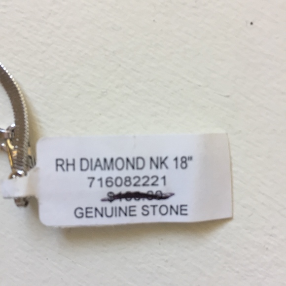 NWT Sterling Silver/Diamond Necklace Made in Italy - Picture 3 of 5