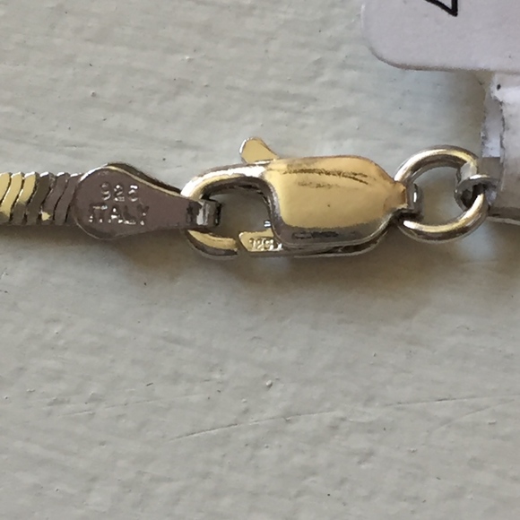 NWT Sterling Silver/Diamond Necklace Made in Italy - Picture 5 of 5