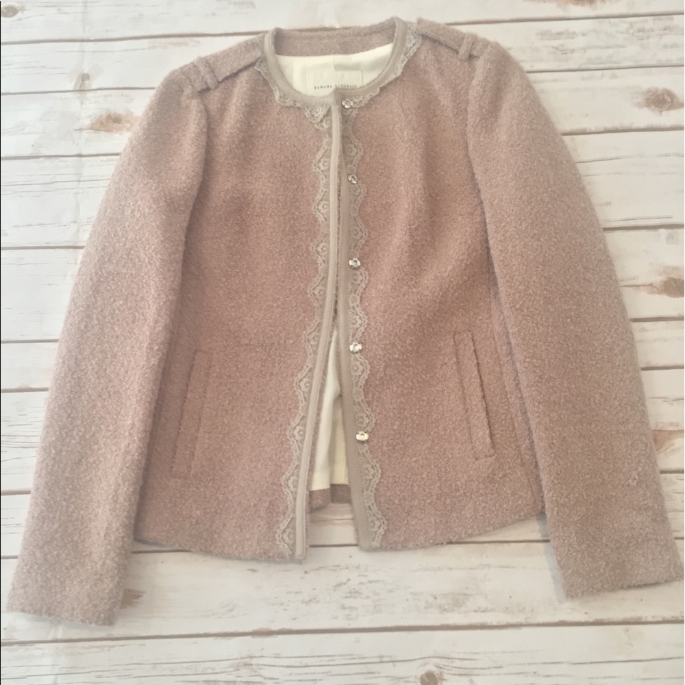 Banana Republic Boucle/Lace Trim Blazer | Size 6