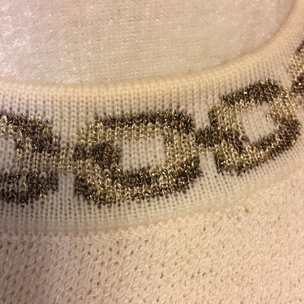 St.John Bright White/Gold funnel neck shell - Picture 5 of 8