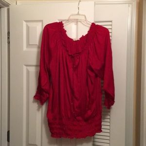 SEXY CRANBERRY RED BLOUSE