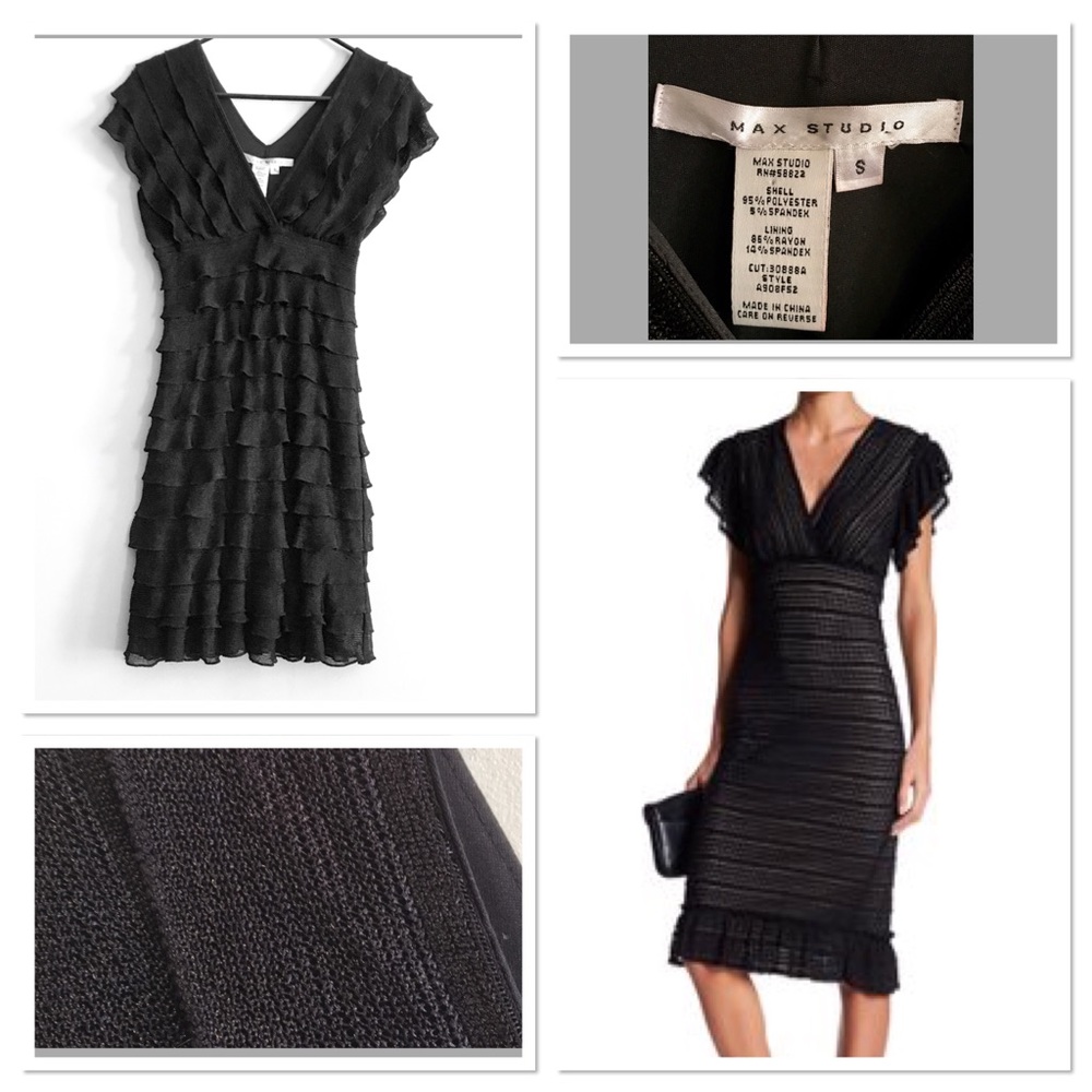 Max Studio ruffled stretch lace dress.