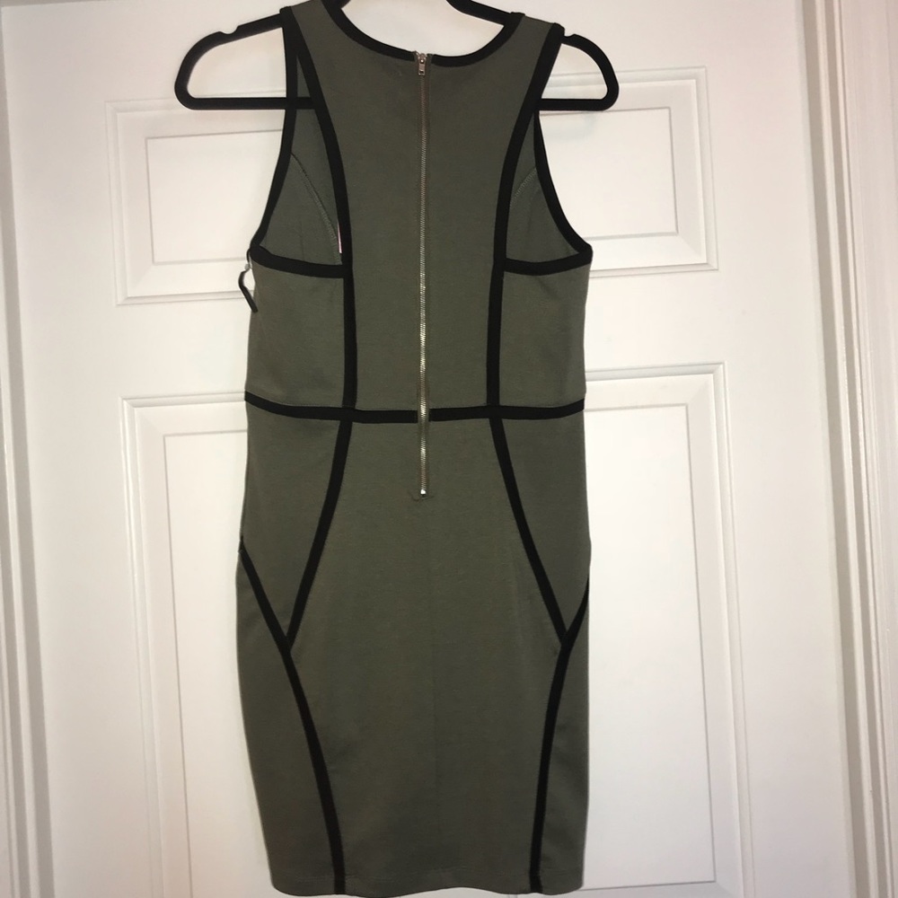 Green with black dress