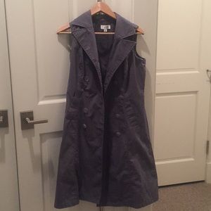 Trendy long Trench coat without sleeves