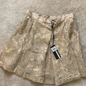 Anthropologie Tracy Reese Metallic Gold 6P skirt