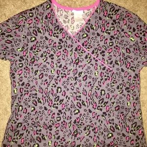 Fun Animal Print Scrub Top