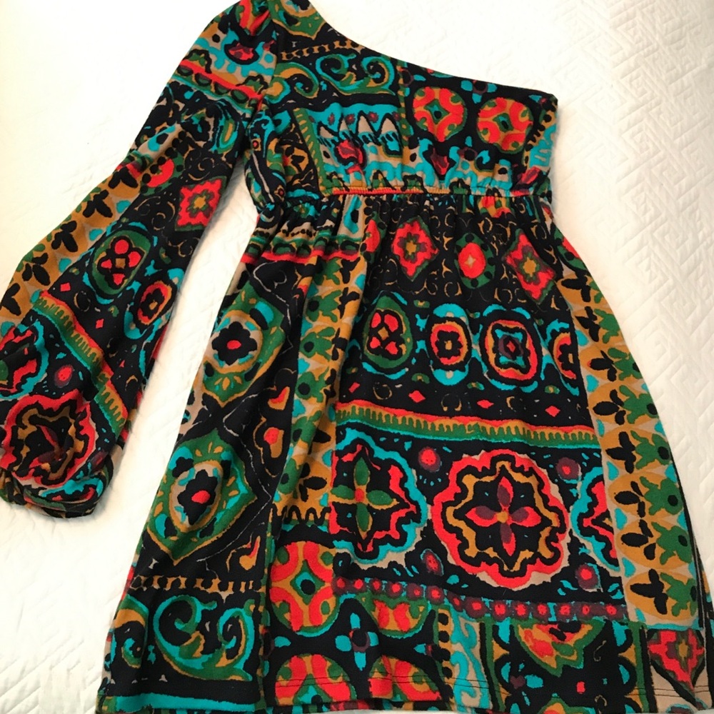 Judith March One-shoulder Long Sleeve Dress Medium