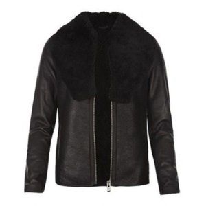 new allsaints bartlett jacket- leather & shearling
