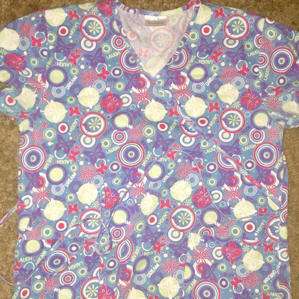 Fun Colorful Scrub Top