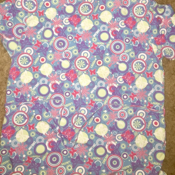 Fun Colorful Scrub Top - Picture 2 of 3