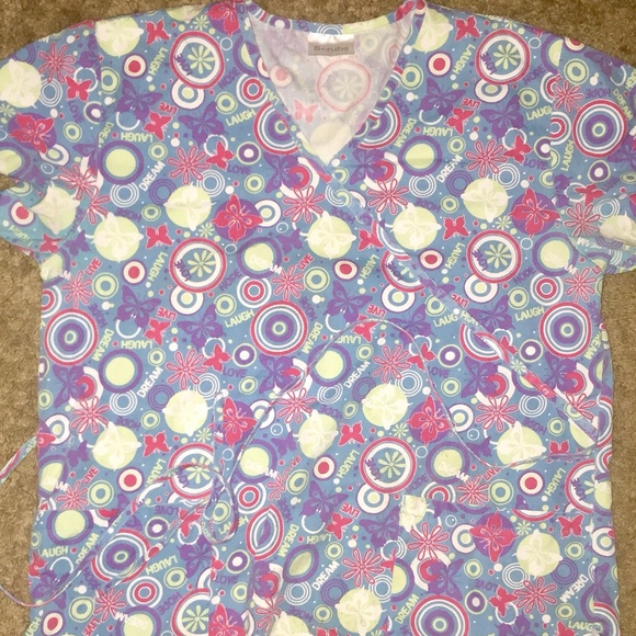 Fun Colorful Scrub Top - Picture 1 of 3