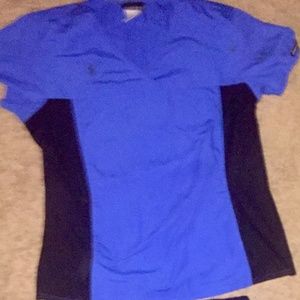 Royal Blue and Black Scrub Set