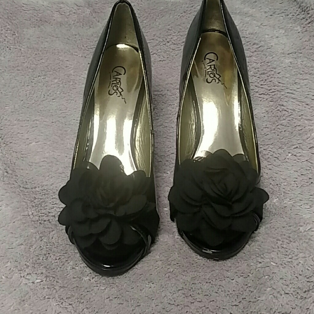 Gently used black high heels