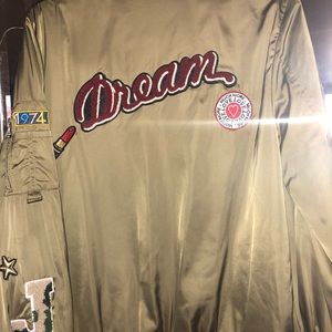 Zara Dream Bomber Green Khaki Patches Embellished