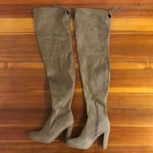 Forever 21 tan OTK suede boots.