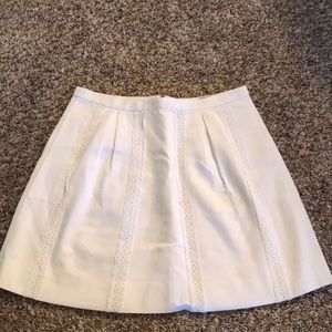 White J Crew skirt with lace detail