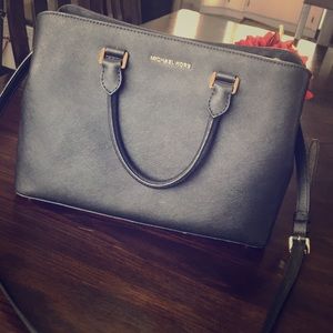 Black Michael Kors Savannah Large Satchel/handbag