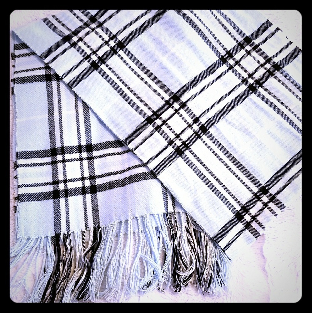 Blue plaid scarf