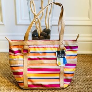 TYLER RODAN Bright Colorful Striped Medium Tote