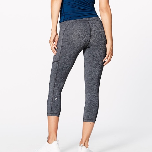 lululemon athletica Pants - Lululemon Speed crop NWT! Navy stripe pattern!