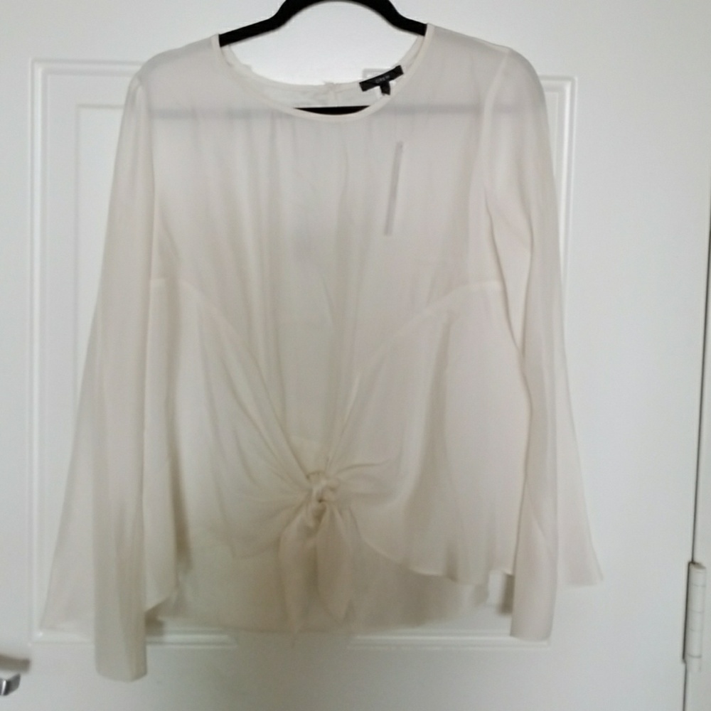 DREW IVORY/WHITE Tara Silk Tie Front Blouse