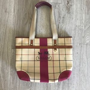 Coach Heritage Plaid Tattersall Leather Purse