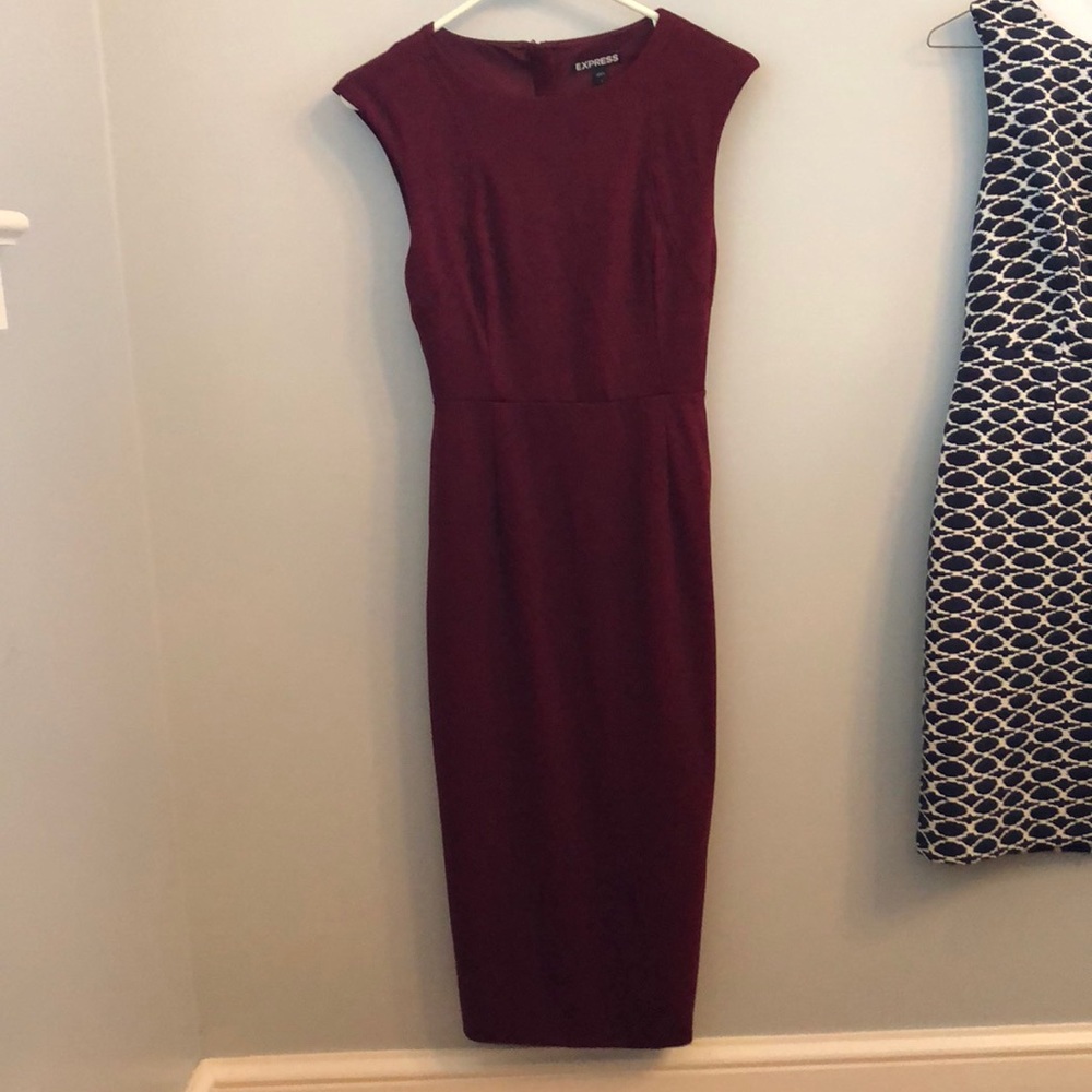 Express burgundy red dress.