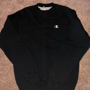 Champion Sweatshirt Black Silver Logo Mens Small