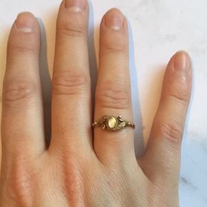 Jewelry - Delicate White Opal BoHo Ring with Leaves Jewelry - Delicate White Opal BoHo Ring with Leaves