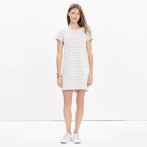 Madewell Striped Button-Back Tee Dress