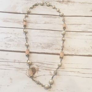 J Crew Necklace | Pink, Pearl and Crystal