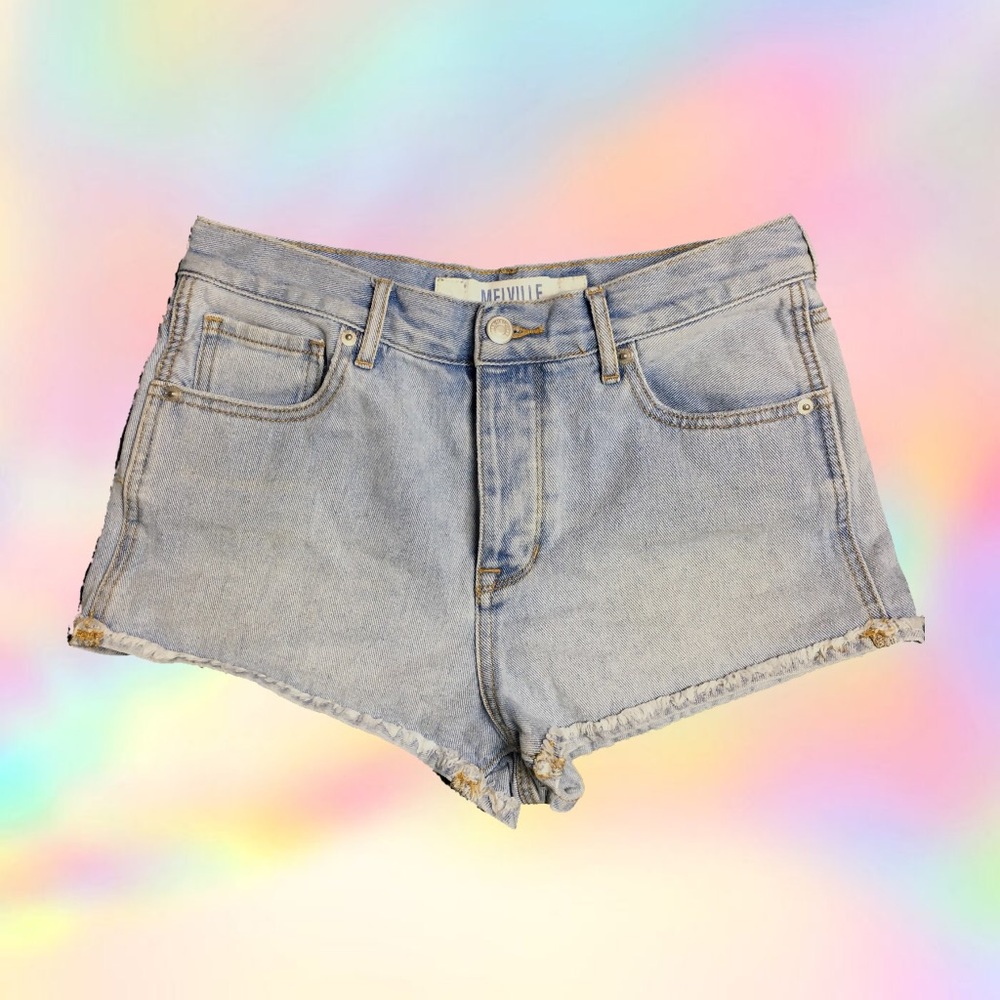 brandy melville light wash shorts