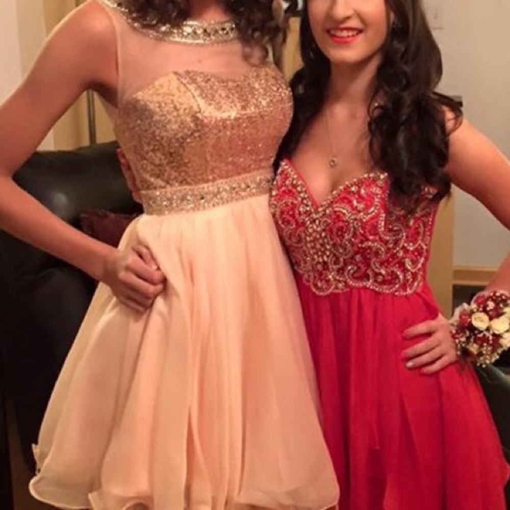 Peach homecoming dress