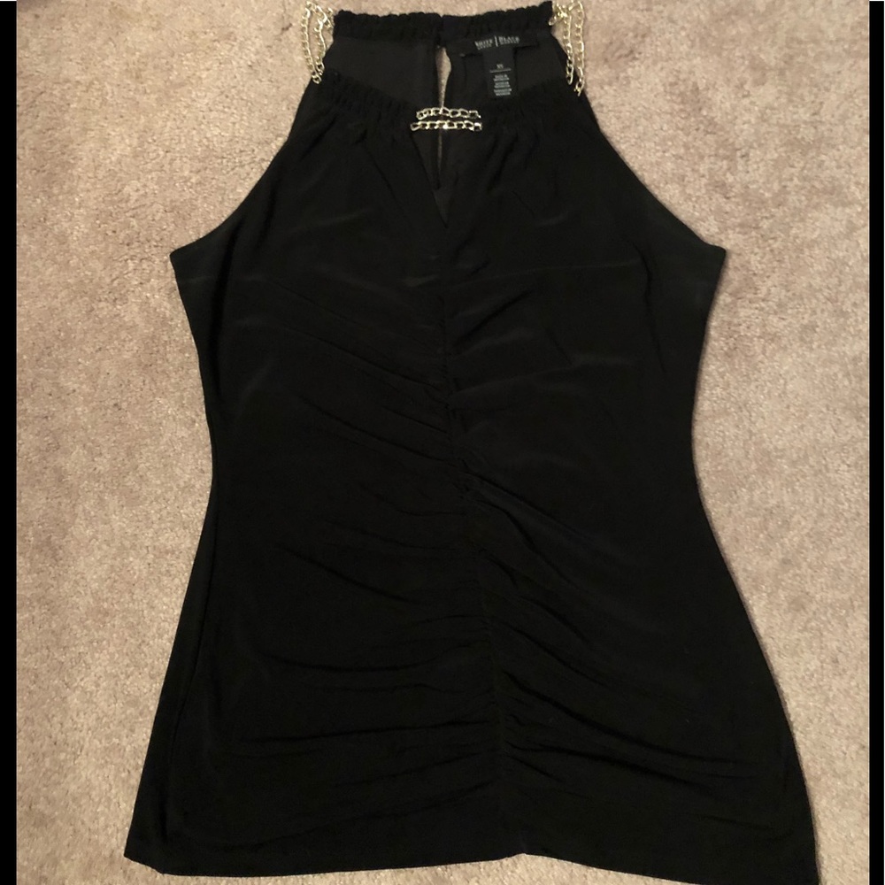 Black Ruched Tank Top