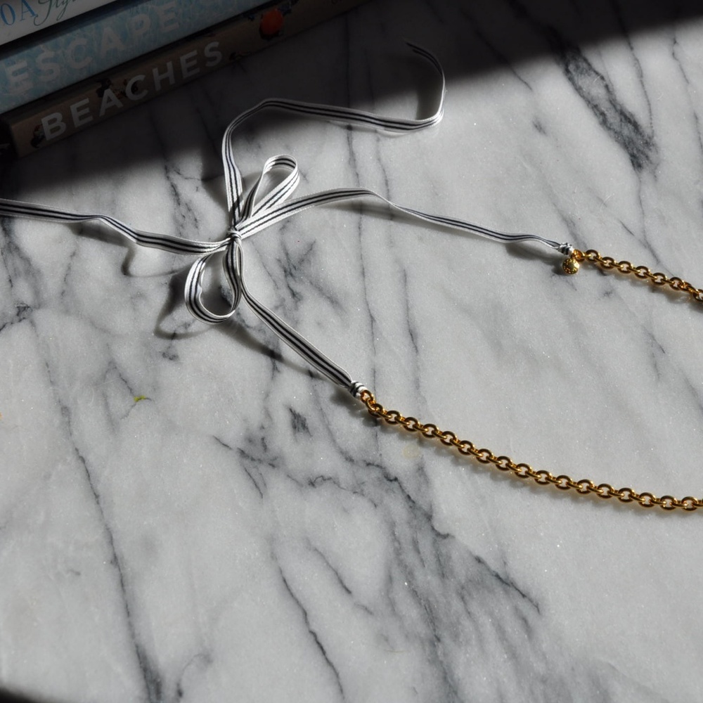 Ribbon-tie J. Crew chain necklace