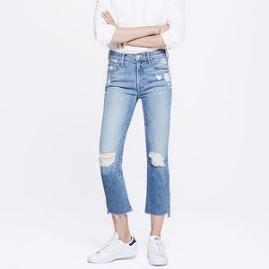MOTHER DENIM Crop Step Fray Jean Size 26