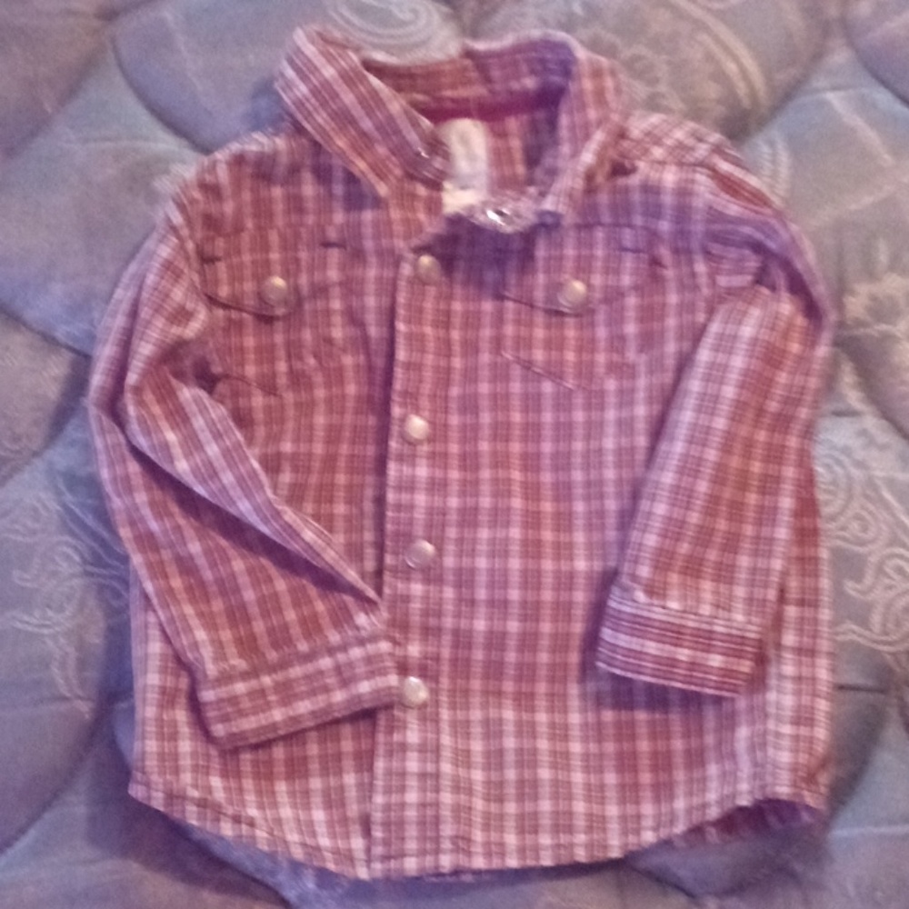 Little boys long sleeve button up