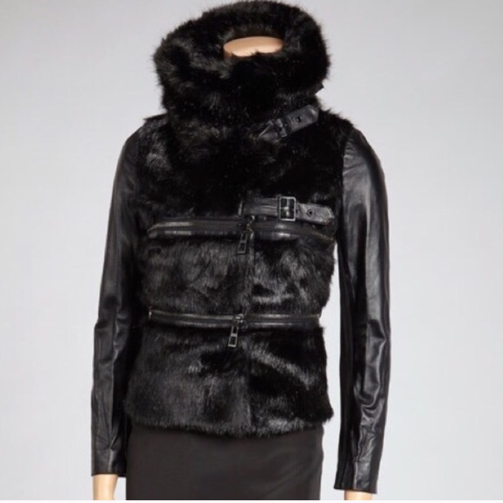 Black faux leather jacket