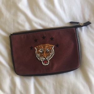 Sandro Canvas Tiger Clutch