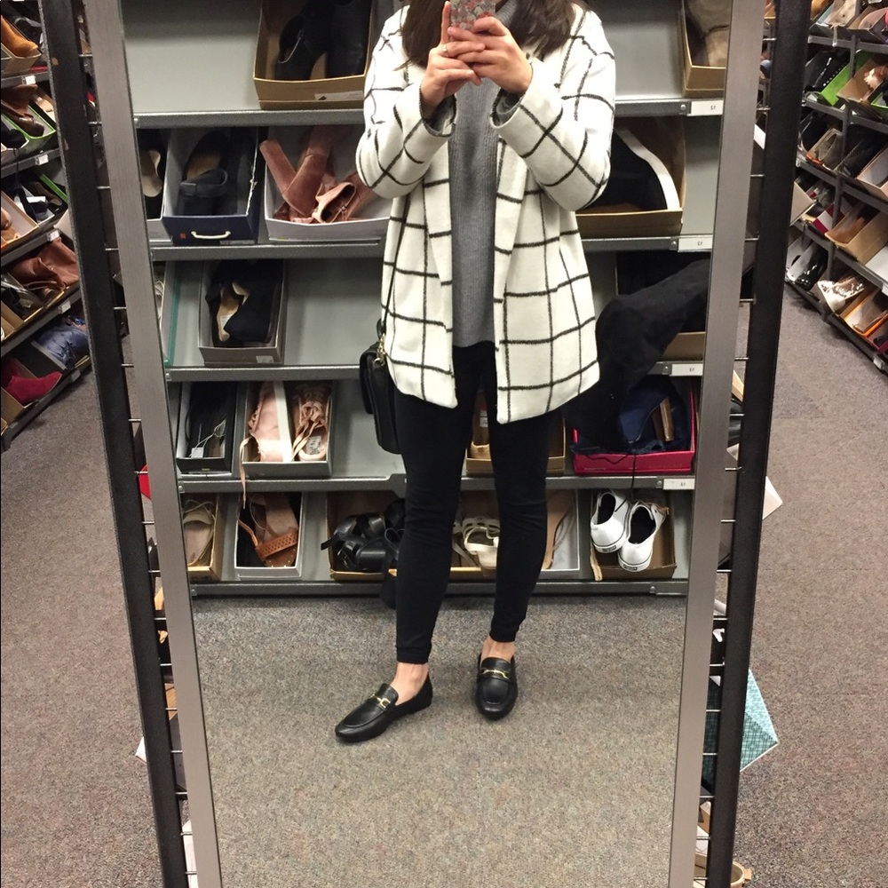 White and black grid jacket