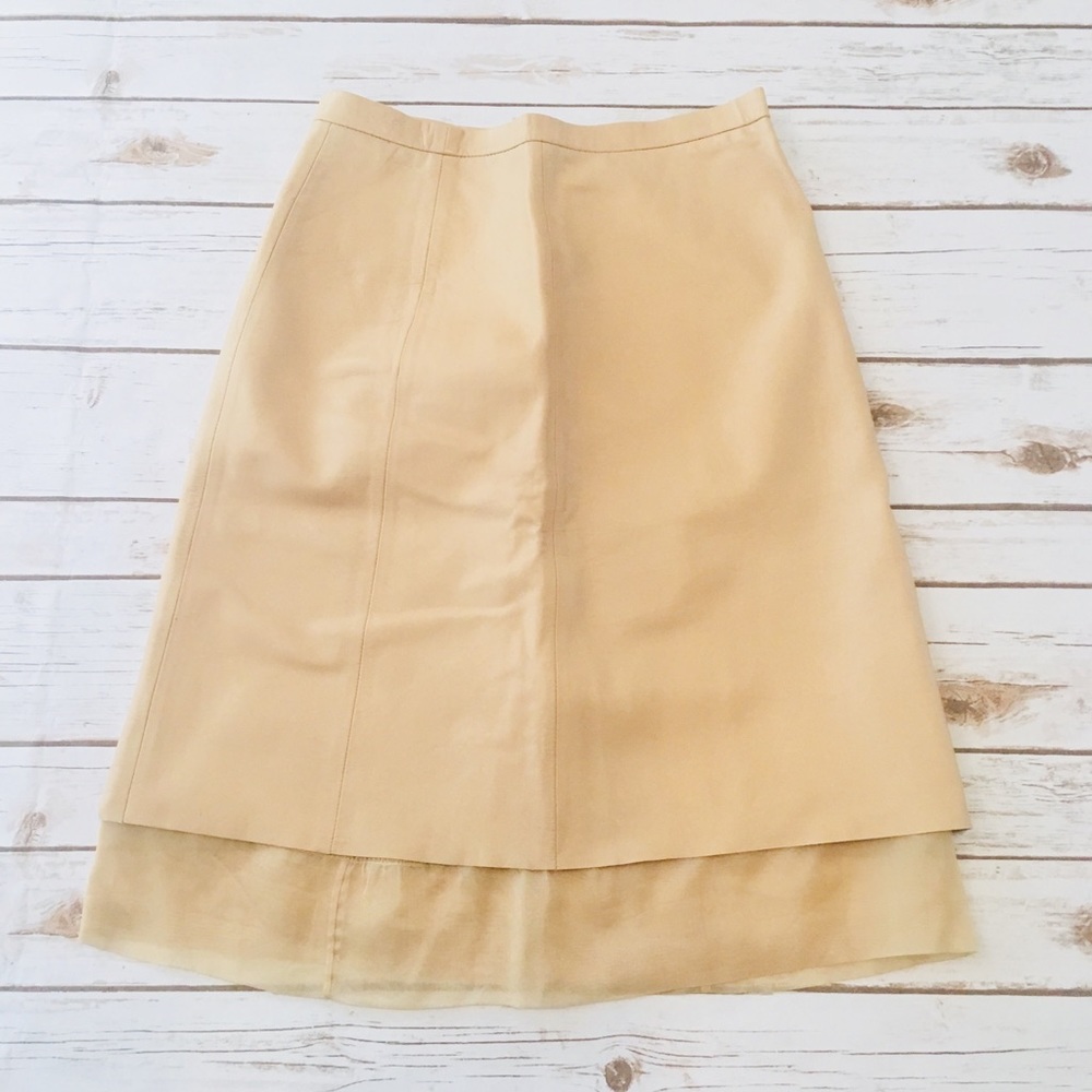 BCBG Max Azria Collection Leather/Silk Skirt | 6