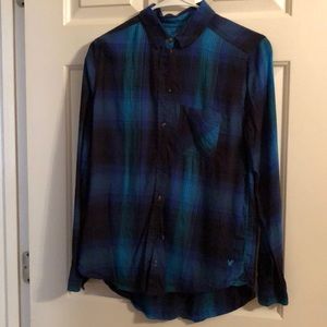 American Eagle Long Sleeve Plaid Shirt