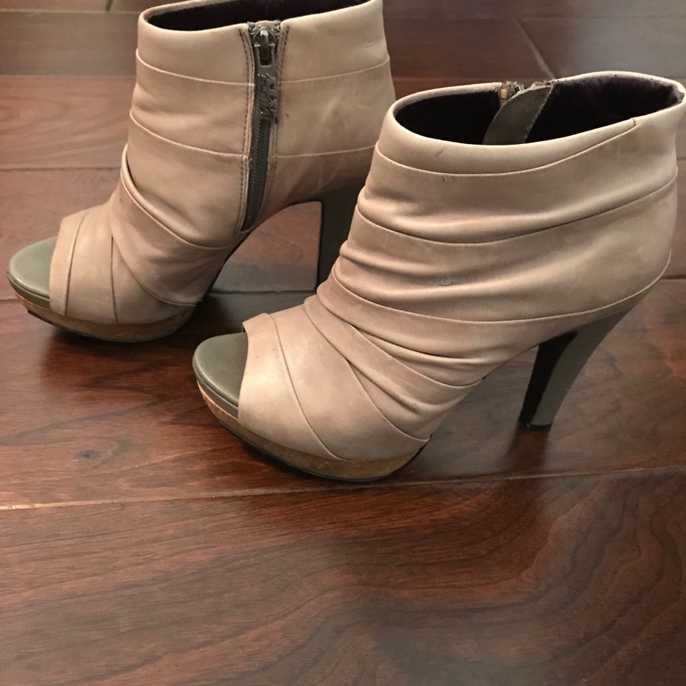 Peep toe booties