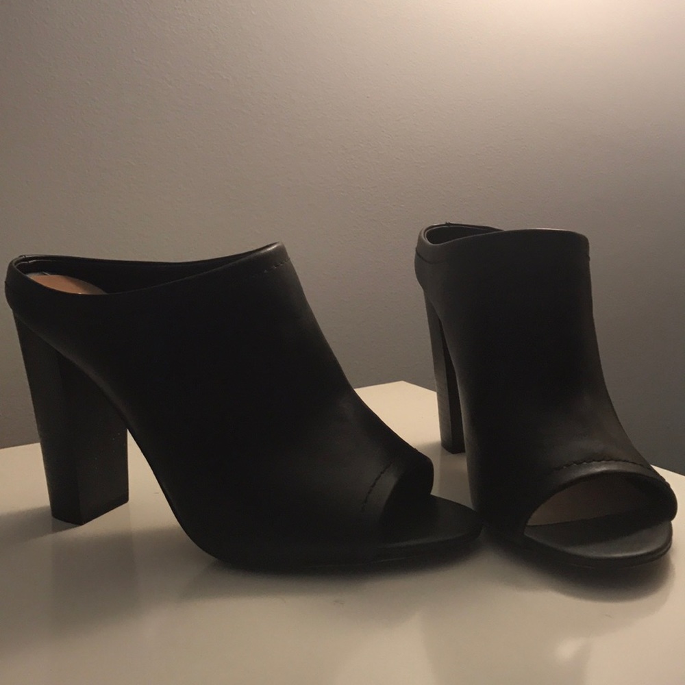 Black open toe heel