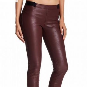 Blank NYC faux leather leggings wine color