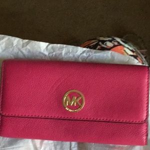 MK hot pink wallet. EUC