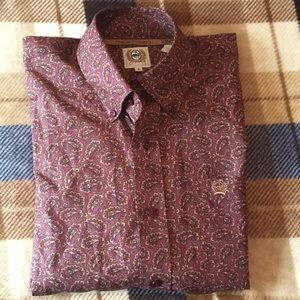 Cinch paisley print button up